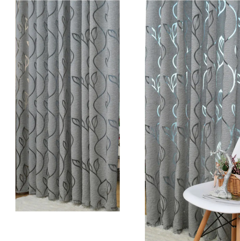 Poliesterinė užuolaida su daliniu aptemimu (40–70%) – modernus minimalistinis stilius – svetainė, miegamasis, įėjimas