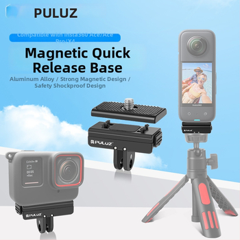 Puluz Fat Bull Magnetinis greito atleidimo laikiklis Insta360 Ace Pro, X3, One X2 ir GoPro laikikliams — aliuminio lydinys, Pu965b