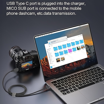 OTG USB-C į Micro USB duomenų laidą, 0,5 m ilgio, 480 Mbps greitis, vario branduolys