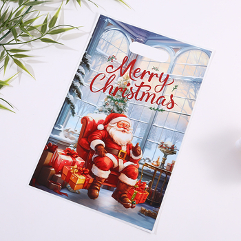 OPP чанта за коледни подаръци с подаръчно опаковане, карикатурен дизайн с бонбони, 50 броя в пакет