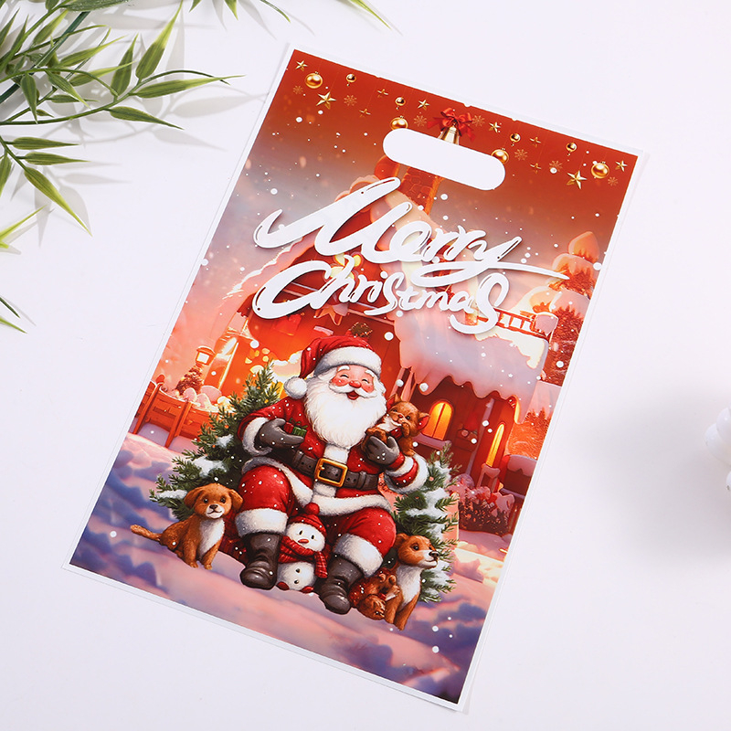 OPP чанта за коледни подаръци с подаръчно опаковане, карикатурен дизайн с бонбони, 50 броя в пакет