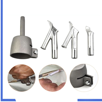 Nerūdijančio plieno fiksuotos antgaliai komplektas plastikiniam suvirinimo orą pistoletui — standartiniai antgaliai, pneumatinis valdymas, siūlių suvirinimas