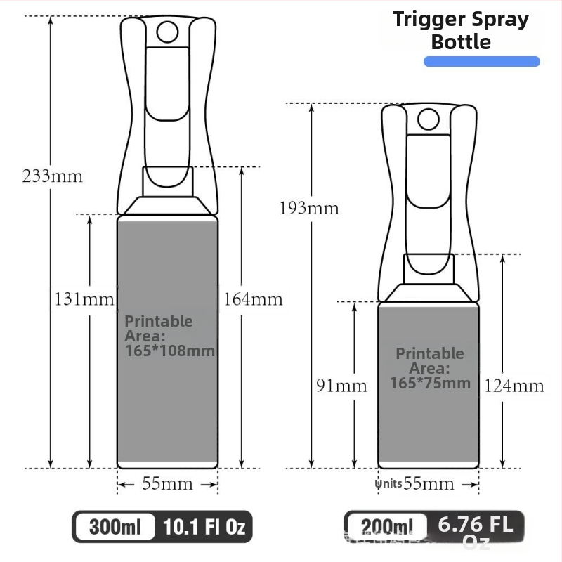 Kintama PET purškimo buteliukas su nuolatinio purškimo ir aukšto slėgio atomizacijos funkcija, tinkama kosmetikos drėkinimui ir augalų laistymui, su individualizuojamu logotipu
