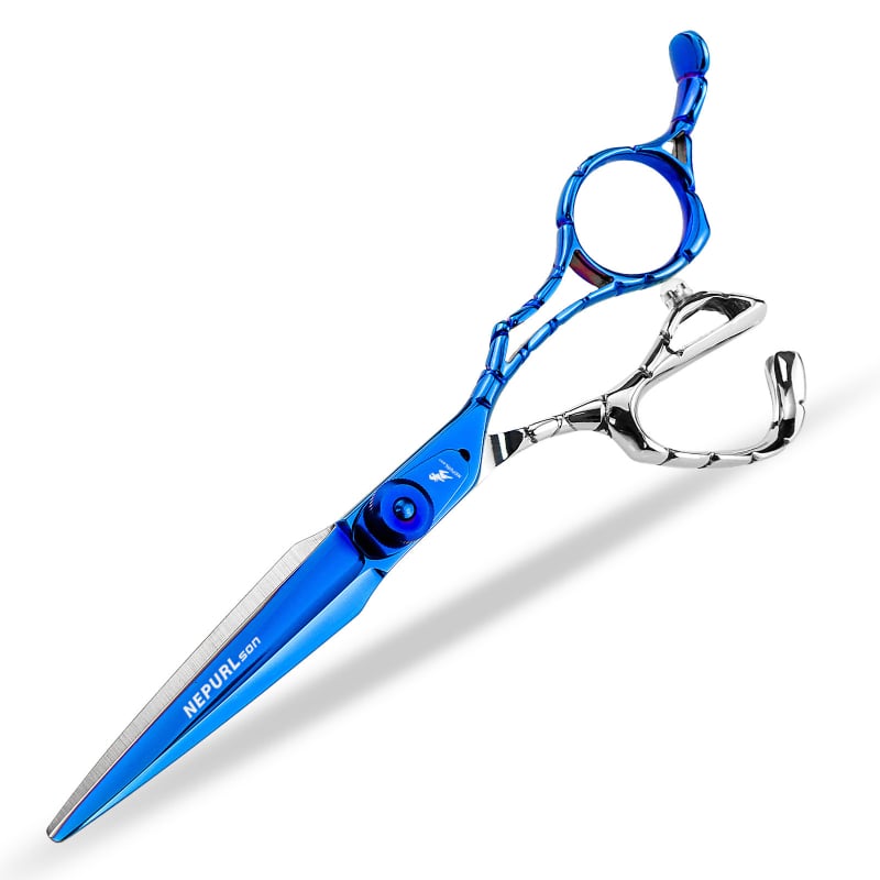 Plaukų kirpimo žirklės su įrėžtu rankenos dizainu ir retinimo funkcija (Prekės ženklas: Freelander)