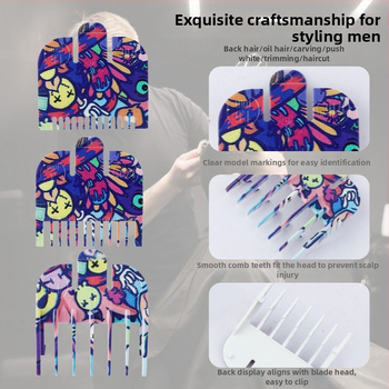 3 dalių ribojamųjų šukų komplektas plaukų kirpimui, ABS medžiaga, tinkamas elektriniams kirpimo įrankiams