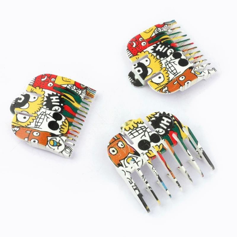 3 dalių ribojamųjų šukų komplektas plaukų kirpimui, ABS medžiaga, tinkamas elektriniams kirpimo įrankiams