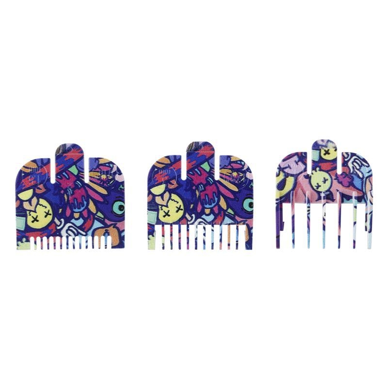 3 dalių ribojamųjų šukų komplektas plaukų kirpimui, ABS medžiaga, tinkamas elektriniams kirpimo įrankiams