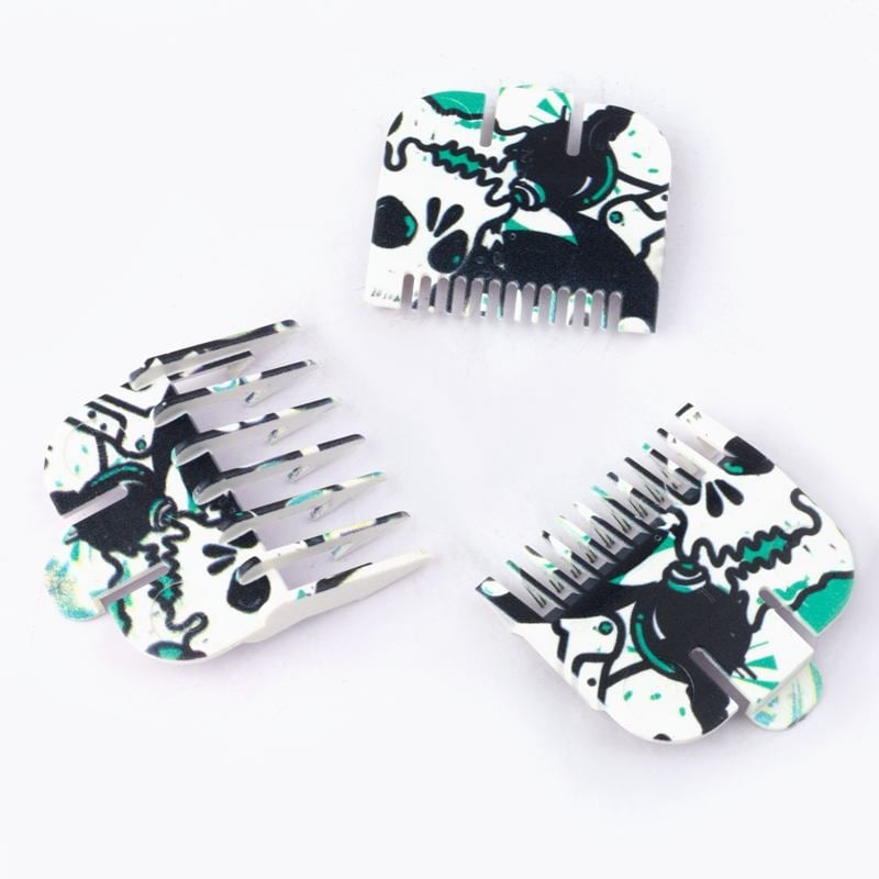 3 dalių ribojamųjų šukų komplektas plaukų kirpimui, ABS medžiaga, tinkamas elektriniams kirpimo įrankiams