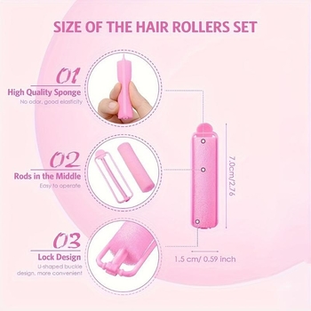 56 vnt. minkštų putų garbanojimo volai plaukams – keraminis šilumos laidininkas – tris viename: džiovinimas, garbanos ir tiesinimas