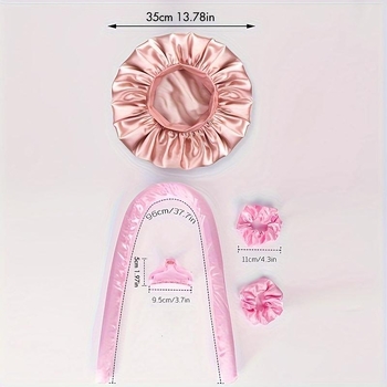 Trys viename satininis plaukų garbavimo įrankis be kaitros su miega skrybėle komplektu, keraminis laidininkas 31 mm+