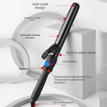 3‑in‑1 plaukų formavimo prietaisas: garbanos, tiesinimas ir džiovinimas – belaidis su Li‑ion baterija; cilindro medžiaga – aplinkai draugiška lydinys