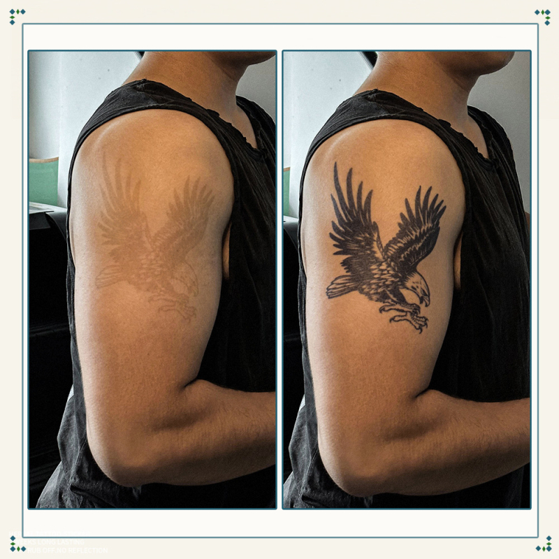 Rankų tatuiruočių lipdukas su realistišku dizainu, atsparus vandeniui, ilgaamžis, pusiau laikinas, vandens perdavimo spausdinimas — Gazing at the Starry River