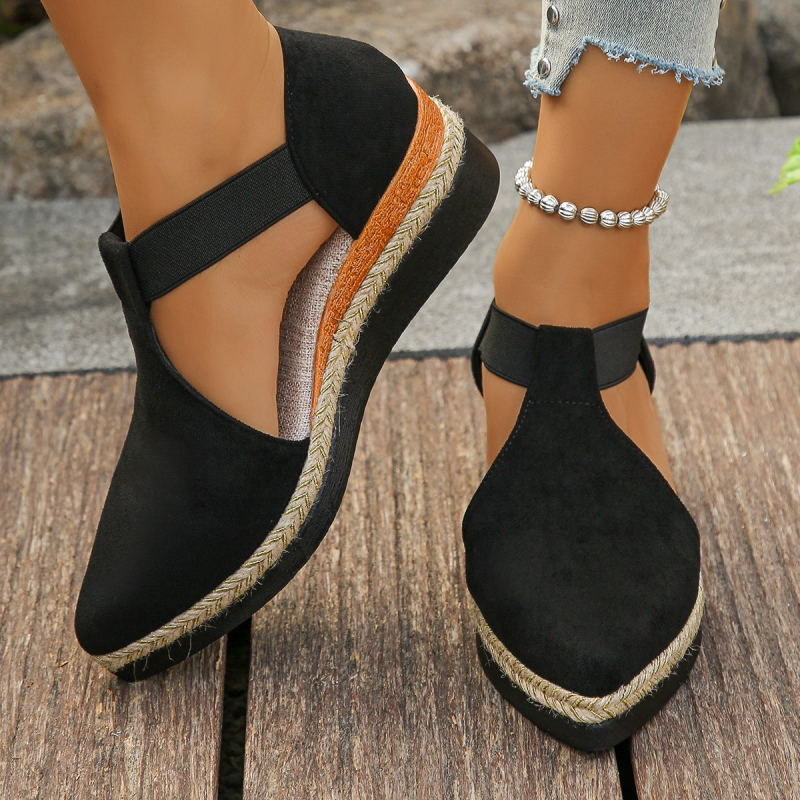 Augudega sandaalid, ümar varvas, ülemine osa tekstiilist, kummist tald, slip-on elastse vööga — Suvi 2025