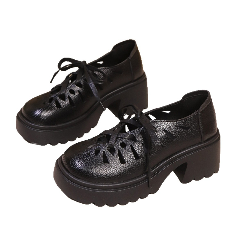 Naiste slip-on loaferid ümara ninaga, PU ülemine, kummist talla, sisemus: super kiud, kanna kõrgus 6–8 cm