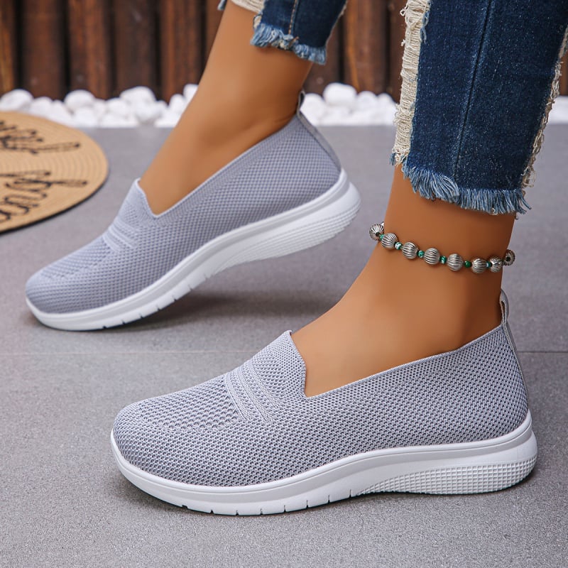 Moteriški ėjimo batai, kvėpuojantys vasaros modeliai, lengvi, neslidžia gumos padas, Flyknit viršus, žemas viršus, tekstilinė įdėklo