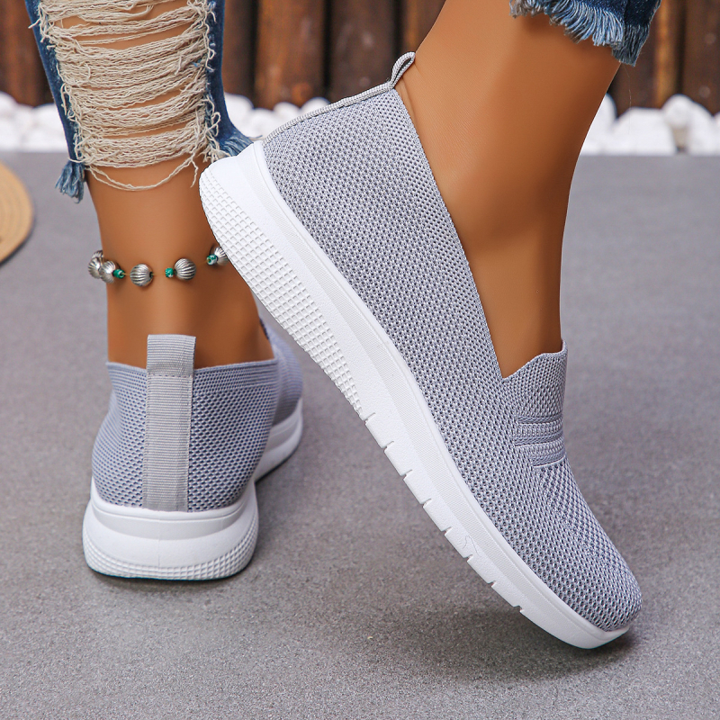 Moteriški ėjimo batai, kvėpuojantys vasaros modeliai, lengvi, neslidžia gumos padas, Flyknit viršus, žemas viršus, tekstilinė įdėklo