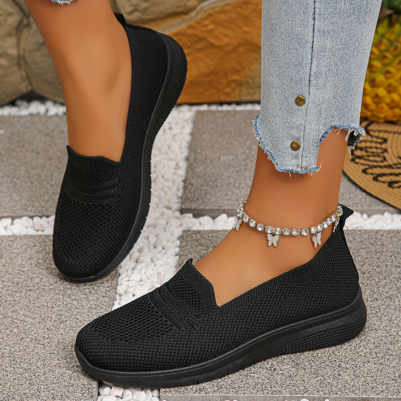 Moteriški ėjimo batai, kvėpuojantys vasaros modeliai, lengvi, neslidžia gumos padas, Flyknit viršus, žemas viršus, tekstilinė įdėklo