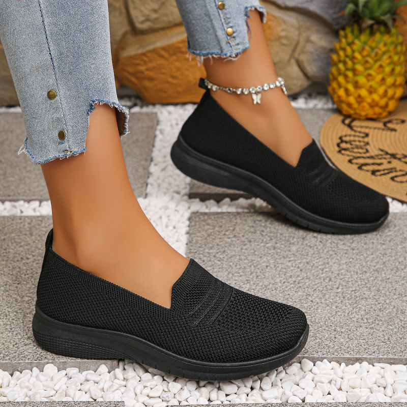 Moteriški ėjimo batai, kvėpuojantys vasaros modeliai, lengvi, neslidžia gumos padas, Flyknit viršus, žemas viršus, tekstilinė įdėklo