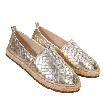 Mindennapi szabadidő slip-on cipő PU felsőrésszel, kerek orr, kézzel készített, gumírt talppal, sekély nyílású