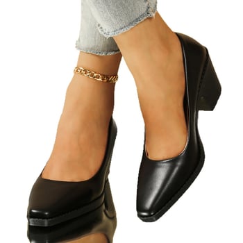 Mary Jane cipele od sintetičke kože, s gumenom potplatom, kvadratni 6–8 cm visine pete