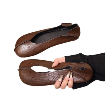 Ženske slip-on loaferice s PU gornjim dijelom, gumom, okrugli nos, prozračne, retro stil