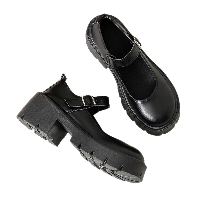 Ženske Mary Jane cipele - zaobljena nosnica, PU gornji dio, 6–8 cm kvadratni potpetica, kopča, gumeni potplat