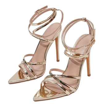 Naistele Rooma stiilis sandaalid terava ninaga, Buckle kinnitusega, ülemine materjal: Super fiber, tald: kumm, konts üle 8 cm