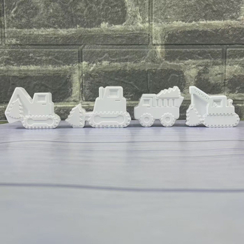 Silikonski kalup za DIY gips — nepravilnog oblika, kombinirani ukras kamion-bager i Božićno drvce