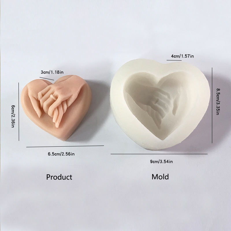 Silikonski kalup za kolače – srcolni kalup s parom koji drži ruke, za izradu svijeća i mirisa (XQ1972)