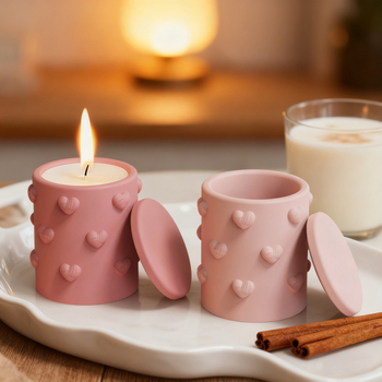 Silikonska kalupa za epoksidnu smolu sa srcem reljefom (okrugli oblik • silikon • za epoksidnu smolu • moderni minimalistički stil)