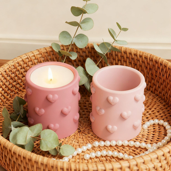 Silikonska kalupa za epoksidnu smolu sa srcem reljefom (okrugli oblik • silikon • za epoksidnu smolu • moderni minimalistički stil)