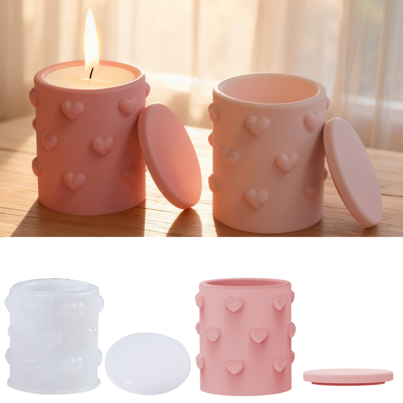 Silikonska kalupa za epoksidnu smolu sa srcem reljefom (okrugli oblik • silikon • za epoksidnu smolu • moderni minimalistički stil)
