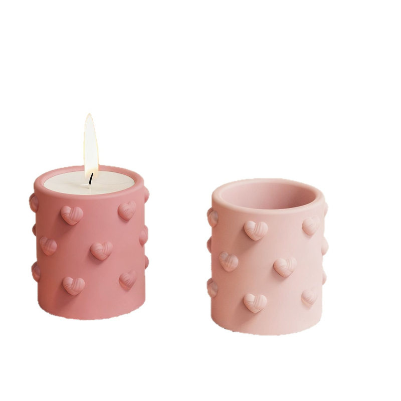 Silikonska kalupa za epoksidnu smolu sa srcem reljefom (okrugli oblik • silikon • za epoksidnu smolu • moderni minimalistički stil)