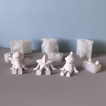 Silikonska forma za svijeće od gipsa: anđeo-snježni čovjek s pentagramom, nepravilnog oblika, kalup za pečenje/ukrase