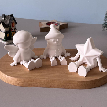 Silikonska forma za svijeće od gipsa: anđeo-snježni čovjek s pentagramom, nepravilnog oblika, kalup za pečenje/ukrase