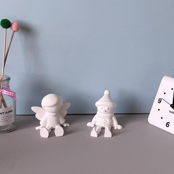 Silikonska forma za svijeće od gipsa: anđeo-snježni čovjek s pentagramom, nepravilnog oblika, kalup za pečenje/ukrase