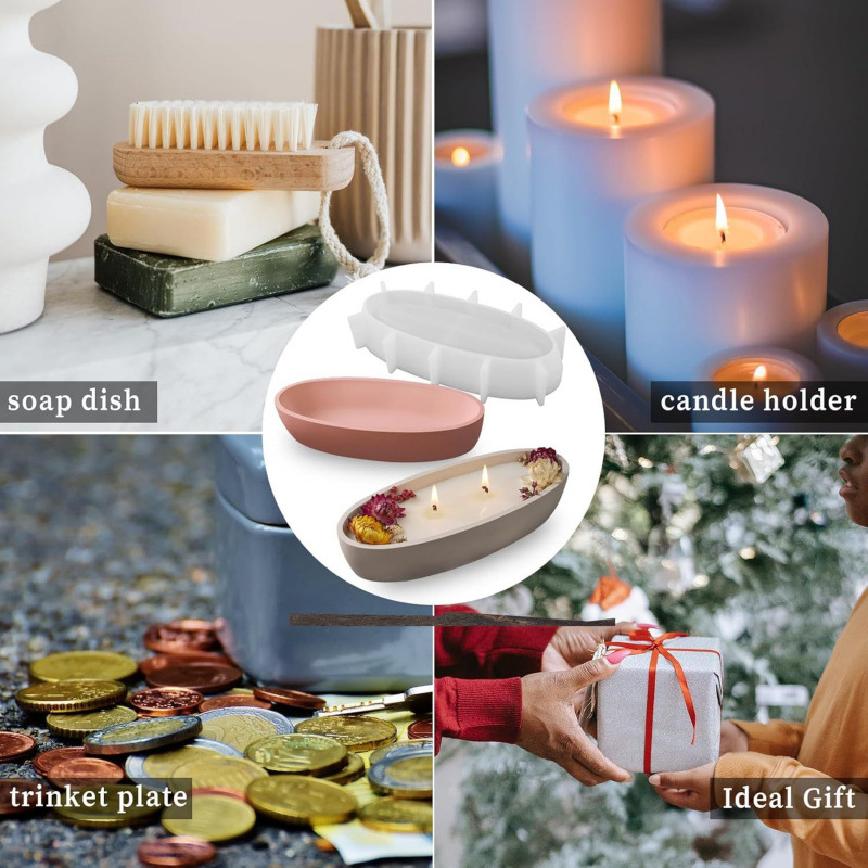 Szilikon sütemény forma szabálytalan alakú – DIY gipsz és cement, gyertya pohár és tároló tál készítéséhez