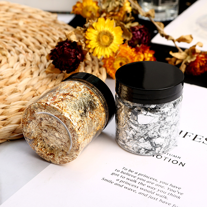 Set od smole s perlama: zlatna folija, aluminijska folija, suho cvijeće – za narukvicu i kućište telefona – DIY materijali