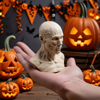 Silikonska kalupa za svijeće i torte – nepravilan oblik ljudske mišićne lubanje, moderni minimalistički stil, Rs1-2600