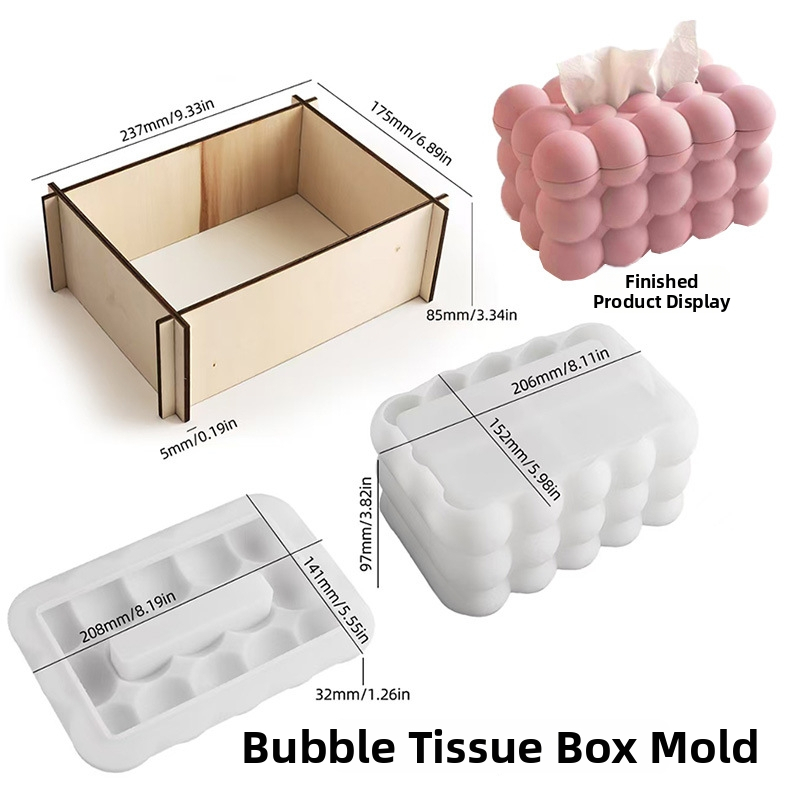 Silikoninė forma servetėlių dėžutei — DIY sandėliavimo organizatorius, reguliaraus daugiakampio formos