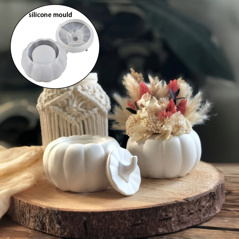 Silikonska forma za kutiju za pohranu u obliku tikve – ručna izrada, zimsko izdanje 2025