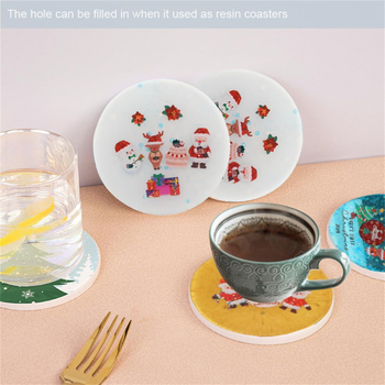 Silicone apvalios formos pakabukui DIY kristalų dervai, su 4, 9 arba 12 kilpų įpjovomis