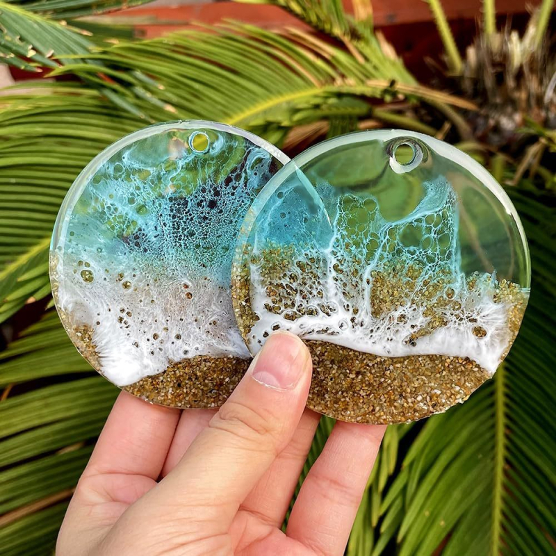 Silicone apvalios formos pakabukui DIY kristalų dervai, su 4, 9 arba 12 kilpų įpjovomis