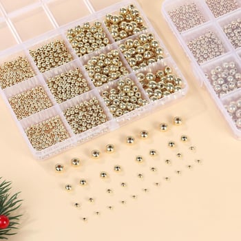Set perlica za narukvicu, 1100 komada, glatke okrugle spacer perle, plast/smola