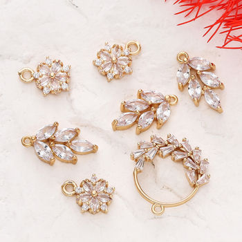 Bakreni privjesak s 18k plating cvjetnim vijencem i dizajnom listova, elektroplatiranje završni sloj