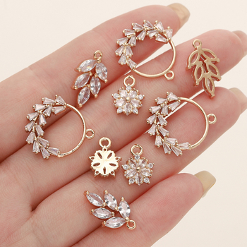 Bakreni privjesak s 18k plating cvjetnim vijencem i dizajnom listova, elektroplatiranje završni sloj