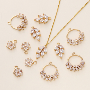 Bakreni privjesak s 18k plating cvjetnim vijencem i dizajnom listova, elektroplatiranje završni sloj