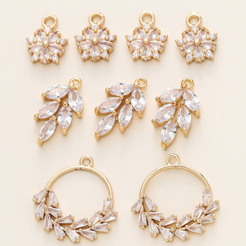 Bakreni privjesak s 18k plating cvjetnim vijencem i dizajnom listova, elektroplatiranje završni sloj