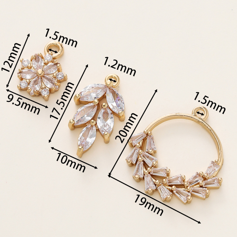 Bakreni privjesak s 18k plating cvjetnim vijencem i dizajnom listova, elektroplatiranje završni sloj