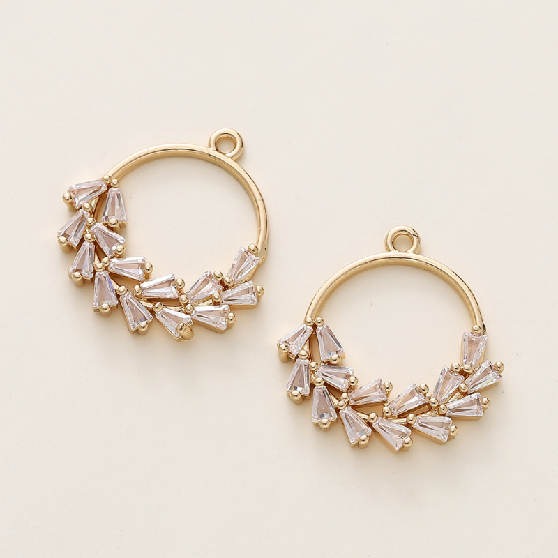 Bakreni privjesak s 18k plating cvjetnim vijencem i dizajnom listova, elektroplatiranje završni sloj